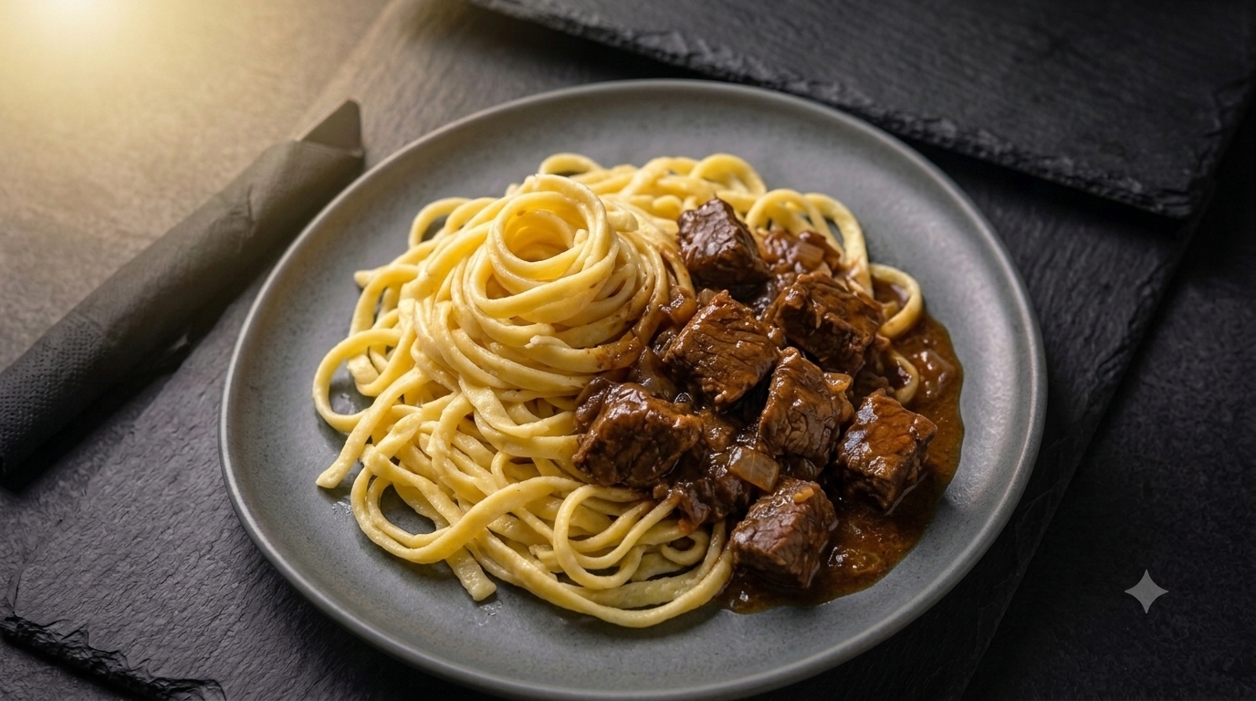 70A · Gulasch mit Nudeln